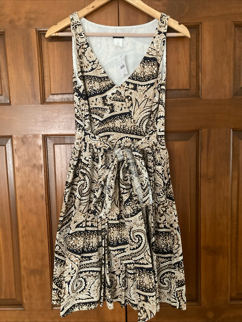 J. Crew Factory NWT cotton Paisley V-Neck fit & flare Dress Women’s size 6